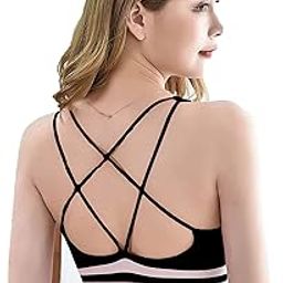 NanoEdge Woman Absolute Comfort Slip on Sports Criss Cross Bra Free Size (28 Till 34) ack of 1-22