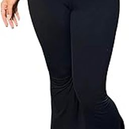 Amazon Brand - Nora Nico Premium Flare Gym Pants High Waist Stretchable Flared Cross Belt Gym wear/Active Wear Tights Yoga Pants Zumba/Dance Womens Workout Gym Tight Black-image-66