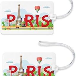Rhymex Paris City Travel Luggage Tags | Set of 2 Iconic Landmark Printed Bag Tags in Multicolor | Waterproof-image-120