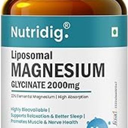 NutriDig® Liposomal Magnesium Glycinate – High Absorption Magnesium Supplement for Sleep, Muscle Relaxation & Stress Support – For Men & Women | Non-GMO, 60 Capsules-image-51