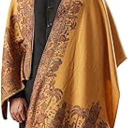 Men Rajwada Jamawar Shawl, Authentic Kashmiri Luxury Pashmina Style Shawl, Stole, Medium Size for Gents, Size 40x80 Inches.-image-21