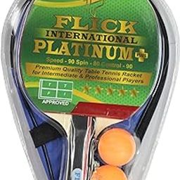 Flick TTPS -01P Plastic, Rubber Platinum Plus Table Tennis Play Set Premium All-in-One Kit - 1 Racket, 1 Racket Cover & 2 Table Tennis Balls in A Blister-28