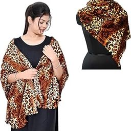 Winter Season Stole for Women and Girls - Warm Woolen Soft Printed Tiger Scarf Set of 1-image-15