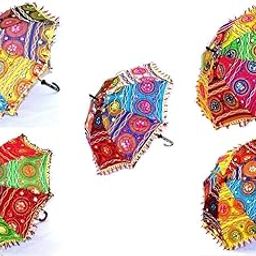EXEMARTZ Umbrella For Decoration in Weddings, Navratri, Traditional Festivals | Handmade Embroidery Ethnic Parasol | For Sun Protection, Garba in Navratri | Event Photo Backdrop-44