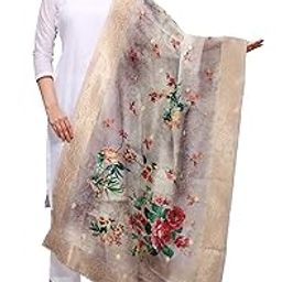 Jacquard Banarasi Silk Printed Dupatta for Women (Multi Colored)-image-37
