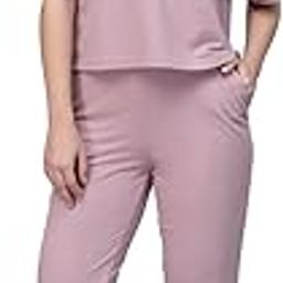 Women's Cotton Poly Sports Wear Co-Ords | Short Sleeves| T-shirt & Joggers set | Round Neck | Everyday Lounge Wear-6