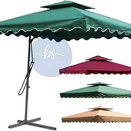 Aluminium Side Pole Square Garden Umbrella With 15 kgs Granite Stand - Patio/Big Size Outdoor/Cantilever/Balcony Umbrella (9ft-Green)-picture-31