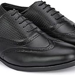 Mens Seyra Lace-up Brogue Oxford Shoes | Solid Embroid Design | Ideal for Formal, Business Casual, and Parties-image-27