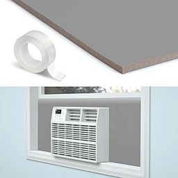 Air Jade Window Air Conditioner Side Panel Insulation, Full Surround Insulated Foam Panel for Indoor Window AC Side Panels Winter and Summer (Gray)-image-45
