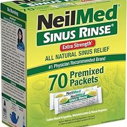 NeilMed's Sinus Rinse Extra Strength Pre-Mixed Hypertonic Packets, 70-Count Boxes (Pack of 2)-image-0