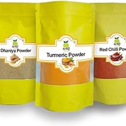 Khat Mitthi desi taste Spices Combo pack - Powder of Turmeric, Chilli, and Coriander | Home ground spices | Ghar ka pisa masala | Low heat grinding |Pure and natural | Indian Spice | Natural aroma and falvor | 600 gm pack |-image-48