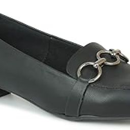 Womens Womens Black Casual Square Toe Block Ballerinas Pump-image-1