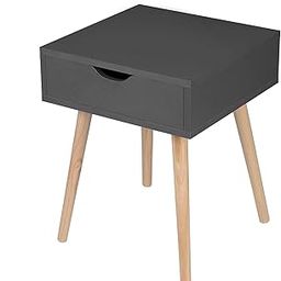 FABULO Side Table for Bedroom | Home Décor | Wooden Storage Cabinet with Drawers | Stylish Room Décor and Bedroom Furniture - Black-19