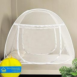 VERDIOZ WITH DEVICE Double Bed Mosquito Net Machardani, King Size Mosquito Net Adult | Kids | Baby | Corrosion Free Steel Wire, 30 GSM Bright White Net with Saviour Kit -(White Border)-5