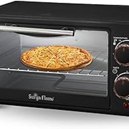 Surya Flame Oven Toaster Griller With ISI Marked (OTG) - 10 litres, Black - with Rotisserie,Auto-Shut Off, Heat-Resistant Tempered Glass, Multi-Stage Heat Selection | Bake, Grill, Roast | Easy clean-picture-32