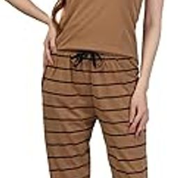 Women's Cotton Nightsuit Set, Half Sleeve T-Shirt with Pajama Pants, Regular Fit, Ladies Sleepwear-image-27