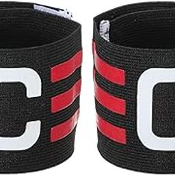 PATIKIL Captain Armband, 2 Pack Adjustable Elastic Soccer Captain's Arm Band for Outdoor Football Training Team, Black Rose Red-image-9