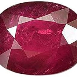 Natural Ruby Manik Oval Stone 7.25 Ratti for Unisex-image-3