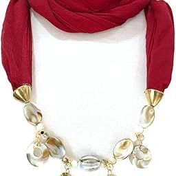 Georgitte Long Bead Necklace Stole for Girls | Elegant Solid Design, Perfect for Fashion and Formal Wear-26