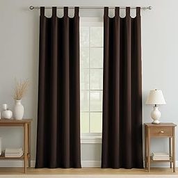 LINENWALAS 100% Blackout Curtains for Long Door (10 Feet Long) Pack of 2 – Top Loops Hanging, Thermal Insulated Fully Room Darkening Thermal Insulated & Noise Reducing Heavy Panels (Chocolate Brown)-22