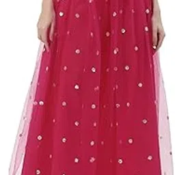 studio rasa Women Girls Net Sequin Embroidered Gathered Skirt for Festive Wedding-picture-6