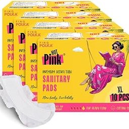 PINQ POLKA Hot Pink Sanitary Pads 40 Pcs | As Seen On Shark Tank| Rashfree Cotton Feel | Leak Protection| Toxic Free | Wider Back & Wings Pads for women-image-20