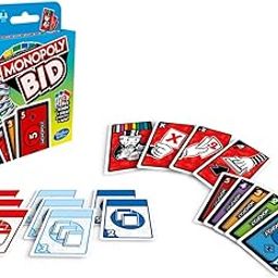 MONOPOLY Bid Game, Quick-Playing Card Game For 4 Players, Game For Families and Kids Ages 7 and Up, Multicolor-23