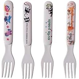 Kemiv Set of 6 Cute Cartoon Plastic Forks for Kids | Reusable Toddler Forks with Fun Animal Prints | BPA-Free, Lightweight & Durable-image-17