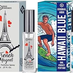 Parag Fragrances Magnet & Hawaii Blue Luxury Perfume Combo (8ml x 2pc) Long Last, Imported, Pocket & Purse Friendly, Reusable Perfume Spray For Men & Women-19