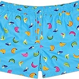 Banana Print Swim Wear Designer Shorts for Men - Blue (L)-image-118