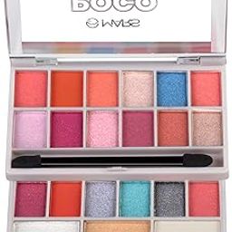 MARS Poco Matte Face Makeup And Eyeshadow Palette With Slider Case | Free Applicator | Long Wearing | Highly Pigmented And Easy To Blend | 21 Shades (20G) (02-Multicolor)-image-8