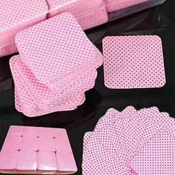 Lint Free Nail Wipes, 1200Pcs Pink Eyelash Extension Glue Cleaning Wipes , Absorbent Soft Non-woven Fabric Gel Nail Polish Remover Pads, No Lint Nail Cotton Pads For Eyelash Extensions Nails Lash Glue-12