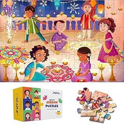 The Puzzl Co - Set of 2 Festive Theme Jigsaw Puzzles for Kids Age 5+ Years | Diwali & Holi | 60 Pcs Each | Includes Activity Sheets | Educational, Fun and Challenging Game | Unique Gift-picture-18
