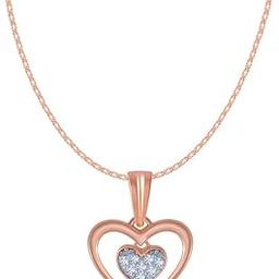 p.c. chandra jewellers 14k (585) Rose Gold and Diamond Pendant for Women-picture-9