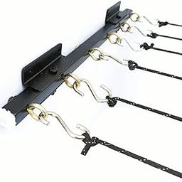 Metal Wall Mount Cloth Dryer Stand, 6 Tier Cloth Drying Rack with S Hooks and 100 Feet Rope, Cloth Dryer Hanger, Black-image-40