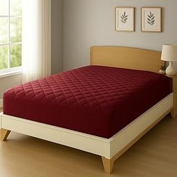 Premium 100 Percent Waterproof Mattress Protector Pad with Microfiber Top – 100 GSM Quilted Filling – Soft, Breathable, Noiseless, All Season Protection Queen Size Bed 72x60 Inch | 6X5 Feet, Burgundy-image-55