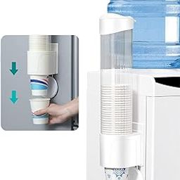 FRENYEAR Paper Cup Dispenser Holder | Wall Mounted Plastic Drinking Water Cup Dispenser | Glass Dispenser Holder | Disposable Cup Holder Organizer | Sticker or Screw Plate Mountable, Plastic-13