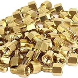 Saim Brass Female Male Threaded Hex Standoff Spacer M4x5mm+6mm 60 Pcs-image-4