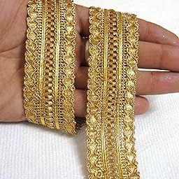 Strala Golden Color Laces For Dresses, Sarees, Lehenga, Suits, Bags, Decorations, Borders, Crafts And Home Decor,Blouse (9Mtr) Design-211 (Premium Golden).-picture-22