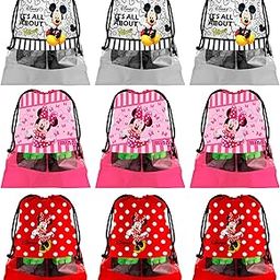 Portable Travel Shoe Bags Dust-Proof Shoe Organizer Space Saving Storage Bags, Disney Print (Set of 9,Grey & Red & Pink) -HS_35_KUBMART18042-image-44