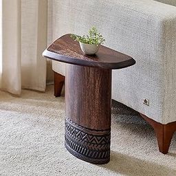 Home Centre Cameroon Mango Wood Top End Table - Brown-25