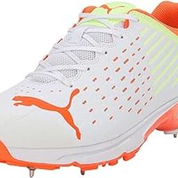 Mens Puma Spike 22.1 White-Ultra Orange-Fast Yellow Cricket Shoe - 6 UK (10666806)-image-18
