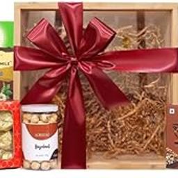 The Gift Tree Tea and Dried Fruits Gift Hamper | Almond Rocks, Hazelnut, Pomelo Green, Brittle & Multigrain Flavoured Cubes | Gift for Birthday, Friends, Corporate, Clients, Men & Women-image-65