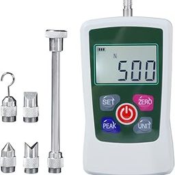 Digital Force Gauge Push Pull Gauge Portable Force Meter with Units N/ LB/ Kg/ Oz, Auto Backlit LCD, for Lab Tension and Compression Load Plug Force Destructive Tests (500N)-2