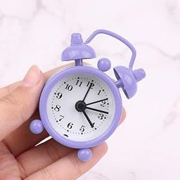 ASIDEA Vintage Metal Analog Mini Alarm Clock - Perfect for Kids, Home, Bedroom, Car Dashboard and Office (Height: 6.5cm, Width: 4cm) (Purple)-8