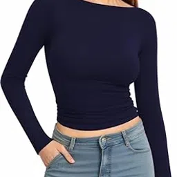 the blazze Women's Cotton Stretchable Boat Neck Full Sleeve Regular Fit Wear Readymade Saree Blouses for Girls L2659-picture-38