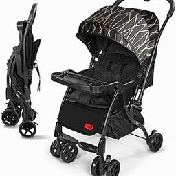 Luvlap Sunshine Plus Stroller/Pram with Reversible Handlebar, 5 Point Harness, 3 Level Recline Adjustment, Compact and Easy Fold, for Newborn Baby/Kids, 0-3 Years (Black)-13