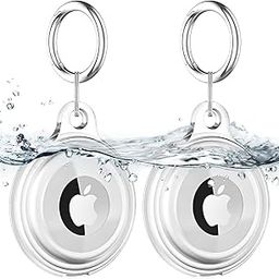 ZORBES® 2 Packs Airtag Keychain for Apple Airtag Holder, Waterproof Airtag Case Shockproof Airtag Cover Scratch Resistant Protective Cover Case for Key, Bag, Pet, Cat, Dog, Luggage, Not Include Airtag-17