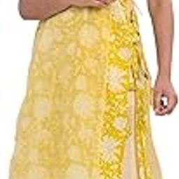 Light Yellow Bagru Block Printed Straight Kurti with Chanderi Palazzo, Traditional Suit Set For women-image-21