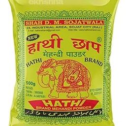 Hathi Brand Mehandi Powder, Natural Henna Powder for Hair 500g-96
